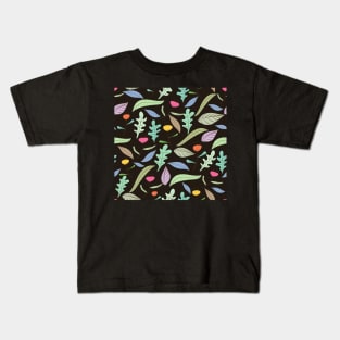 Minimal Colorful Abstract Leaf Pattern Kids T-Shirt